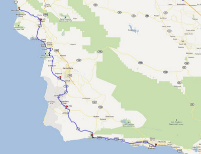 Morro Bay-Santa Barbara Map