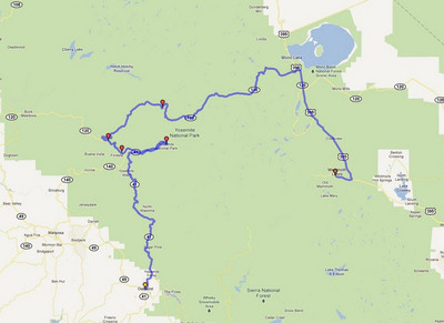 Oakhurst - Mammoth Lakes Map