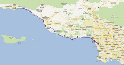 Santa Barbara-Los Angeles Map